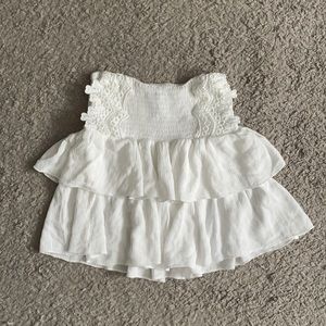 Forever 21 white ruffled mini skirt